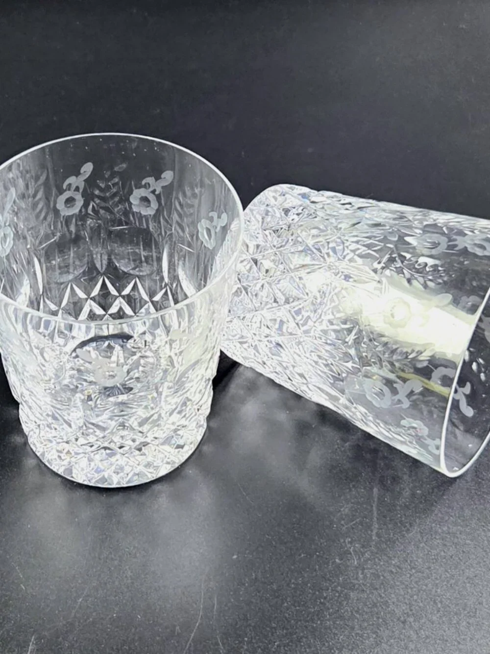 Vintage Rogaska Gallia - Double Old Fashioned Glasses - Set of 2 - Yugoslavia